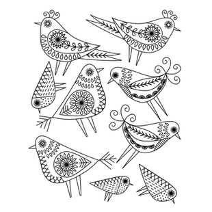 可爱卡通鹦鹉蝴蝶刺绣水溶布贴纸可打印背胶水溶性DIY手工装饰贴不干胶标签刺绣贴纸可定制创意手写贴纸