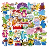 Disney Stickers Toy 50张PCS Story Lotso Anime Decal皮克斯卡通贴纸diy手账本行李箱电动车儿童环保贴画