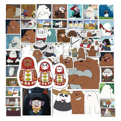 110张熊熊三贱客多尺寸卡通贴纸