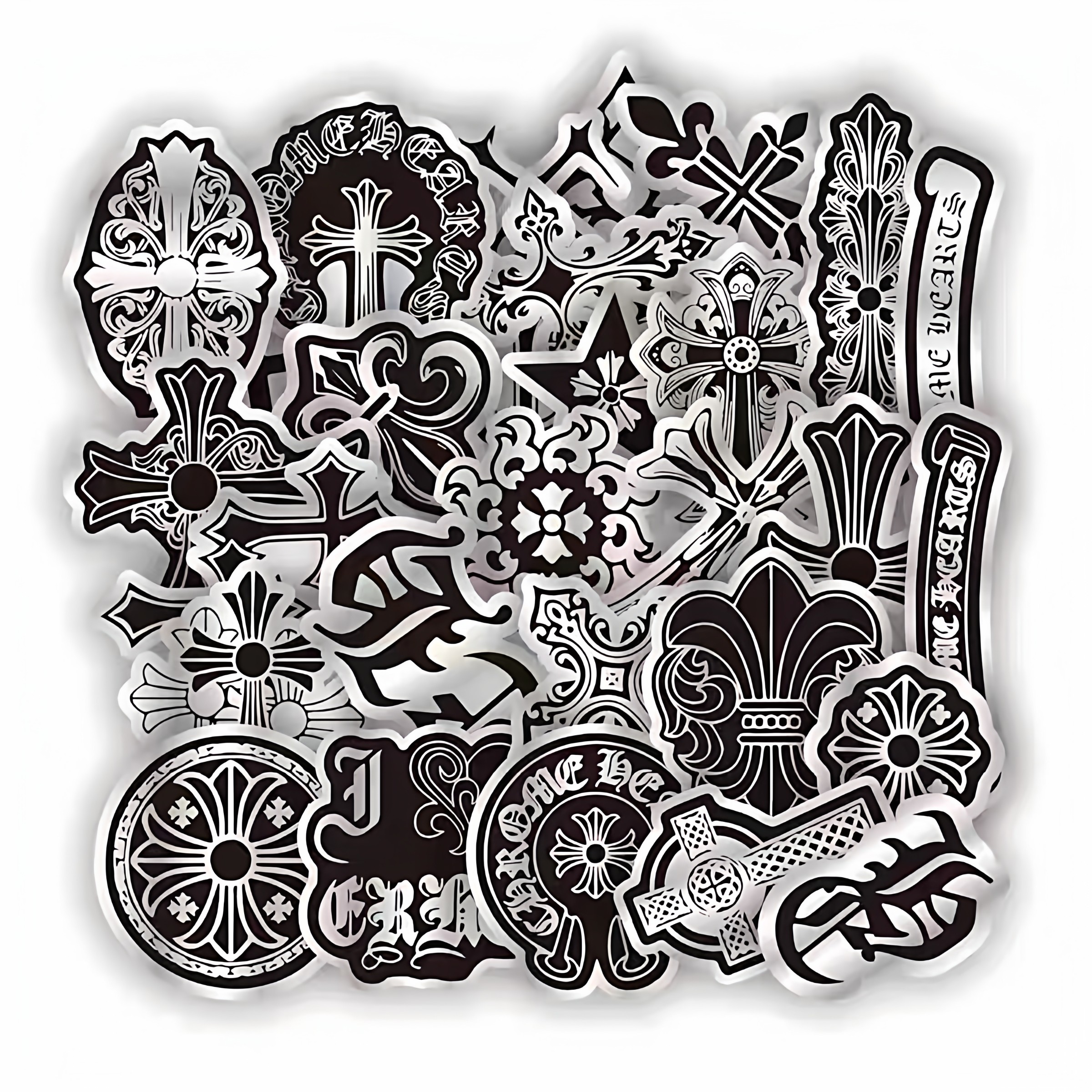 29张仿金属拉丝哥特朋克风银暗黑系电脑机车头盔ipad滑板防水贴纸,文具电教/文化用品/商务用品,贴纸/立体贴纸,淘宝优惠券,粉丝福利购,淘宝优惠卷