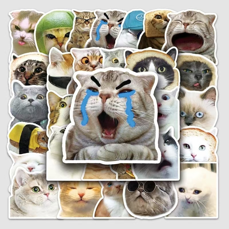 猫咪表情包可爱搞笑不干胶贴纸