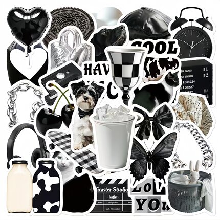 贴纸包多款ins风创意文字不干胶系列装饰手机电脑笔记本手账素材