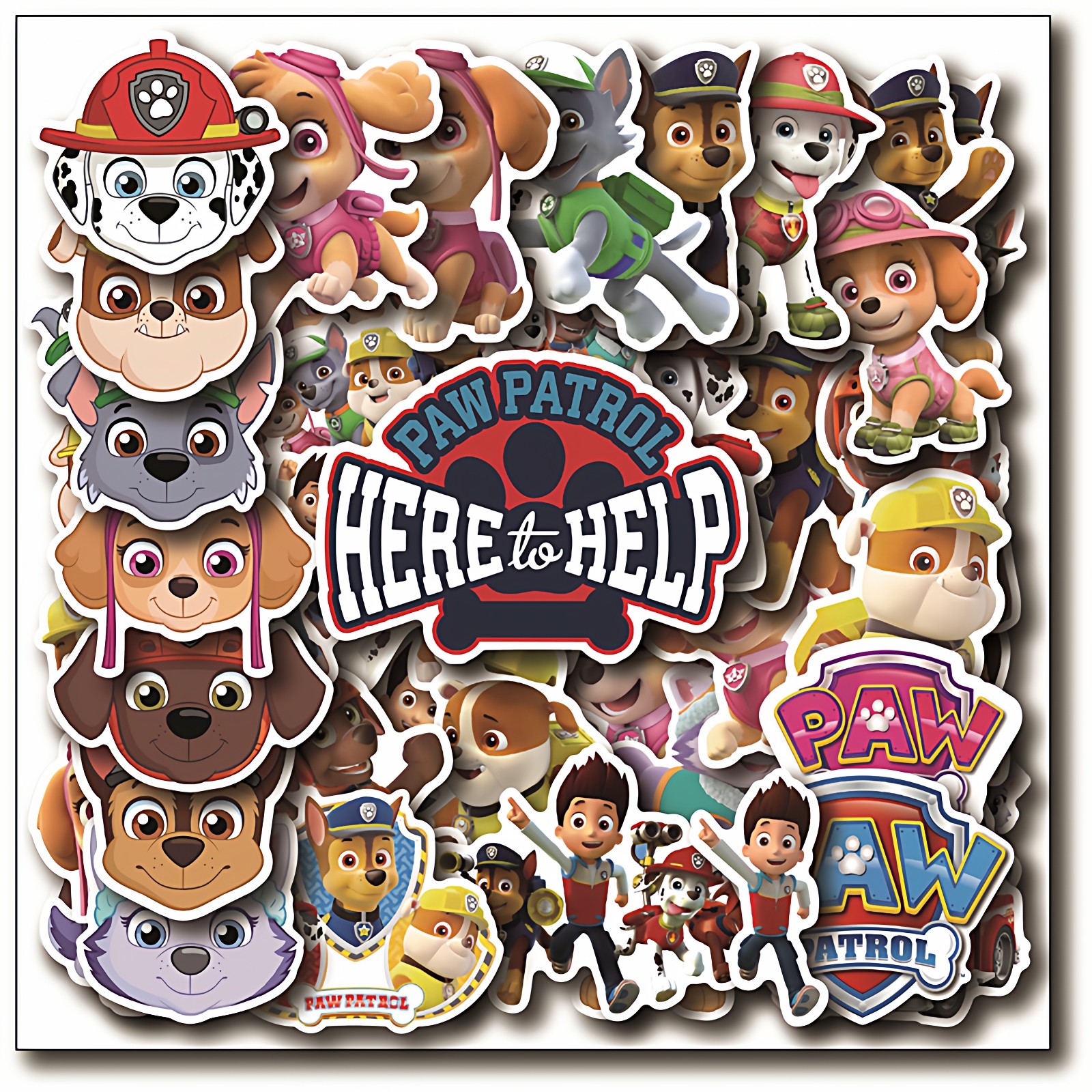 50张汪汪队立大功可爱卡通动画贴纸环保无异味装饰手机ipad行李箱自行车狗狗巡逻队儿童奖励贴画图案不重复,文具电教/文化用品/商务用品,贴纸/立体贴纸,淘宝优惠券,粉丝福利购,淘宝优惠卷