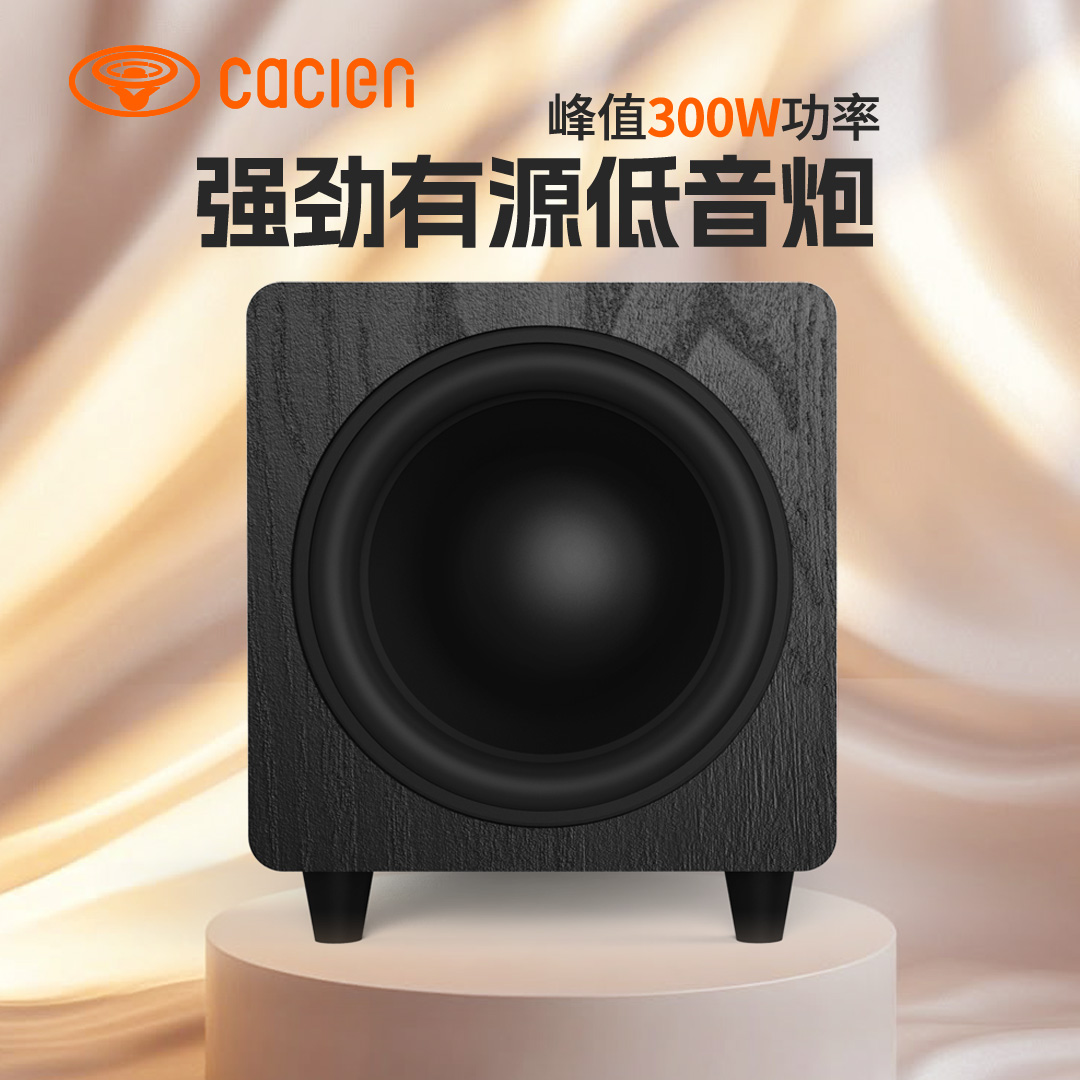 Cacien10寸纯低音有源低音炮家用家庭影院大功率超重低音炮音箱