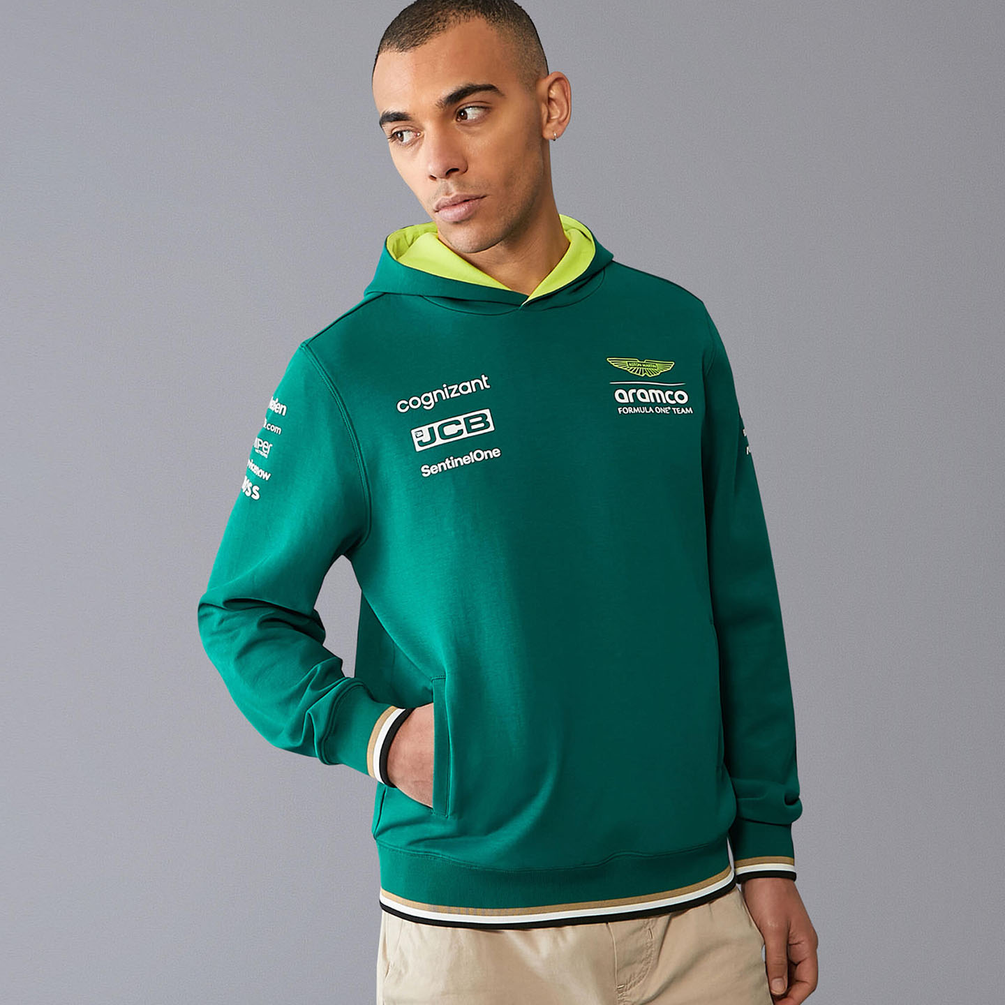 F1 阿斯顿马丁车队2024 连帽套头卫衣男长袖运动春秋外套童赛车服