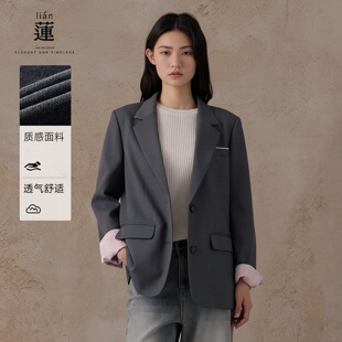 高级感职场薄款 新款 西服独特上衣 外套女秋季 阿依莲时髦休闲西装