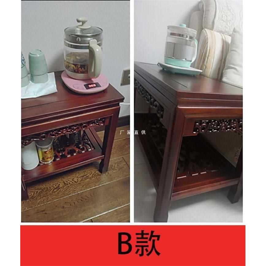 全实木小桌子整装长形客厅放茶具盘盆景鱼缸桌架子沙发边几小茶几