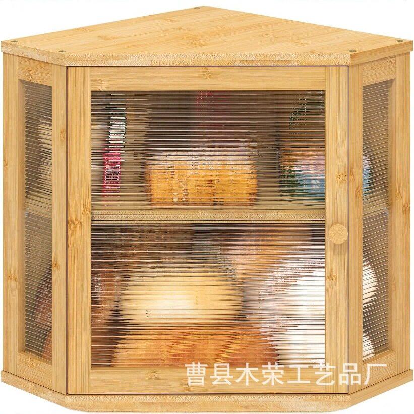 竹制面包箱面包存储箱双层转角吐司收纳整理盒存储收纳箱收纳箱