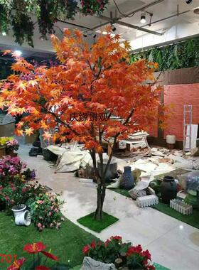 仿真枫树海岛春花树吊钟树装饰茶室酒店民宿布景道具摆件假树