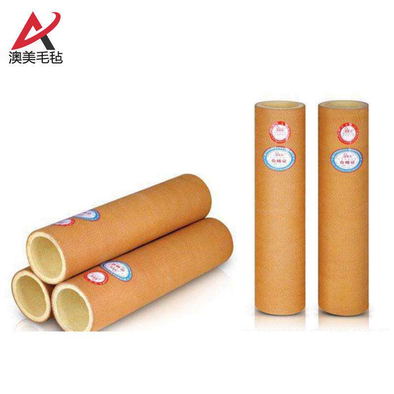 耐温毛毡筒铝型材冷床设备PBO毛毡滚筒环带工业羊600度温隔热