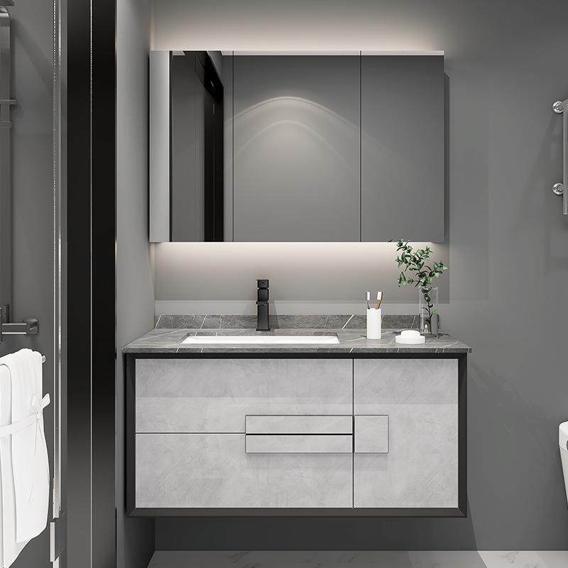 岩板浴室柜组合现代简约轻奢卫浴套装卫生间洗漱台洗脸洗手台盆柜
