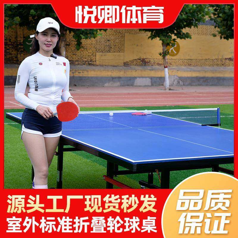 标准室外乒乓球桌家用带轮可折叠乒乓球台室内乒乓球案子防雨防晒