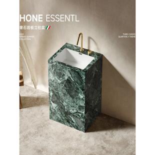 普拉达绿岩板陶瓷无缝立柱盆阳台卫生间一体落地式洗手洗脸盆定制