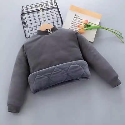 男童加绒加厚打底卫衣套头棉服
