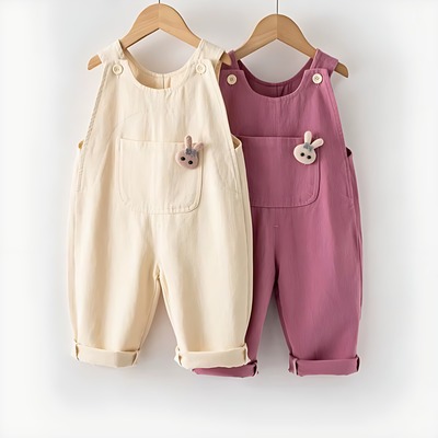 女童纯棉背带裤春秋季1-2一3岁婴儿秋装洋气连体裤子长裤宝宝裤子