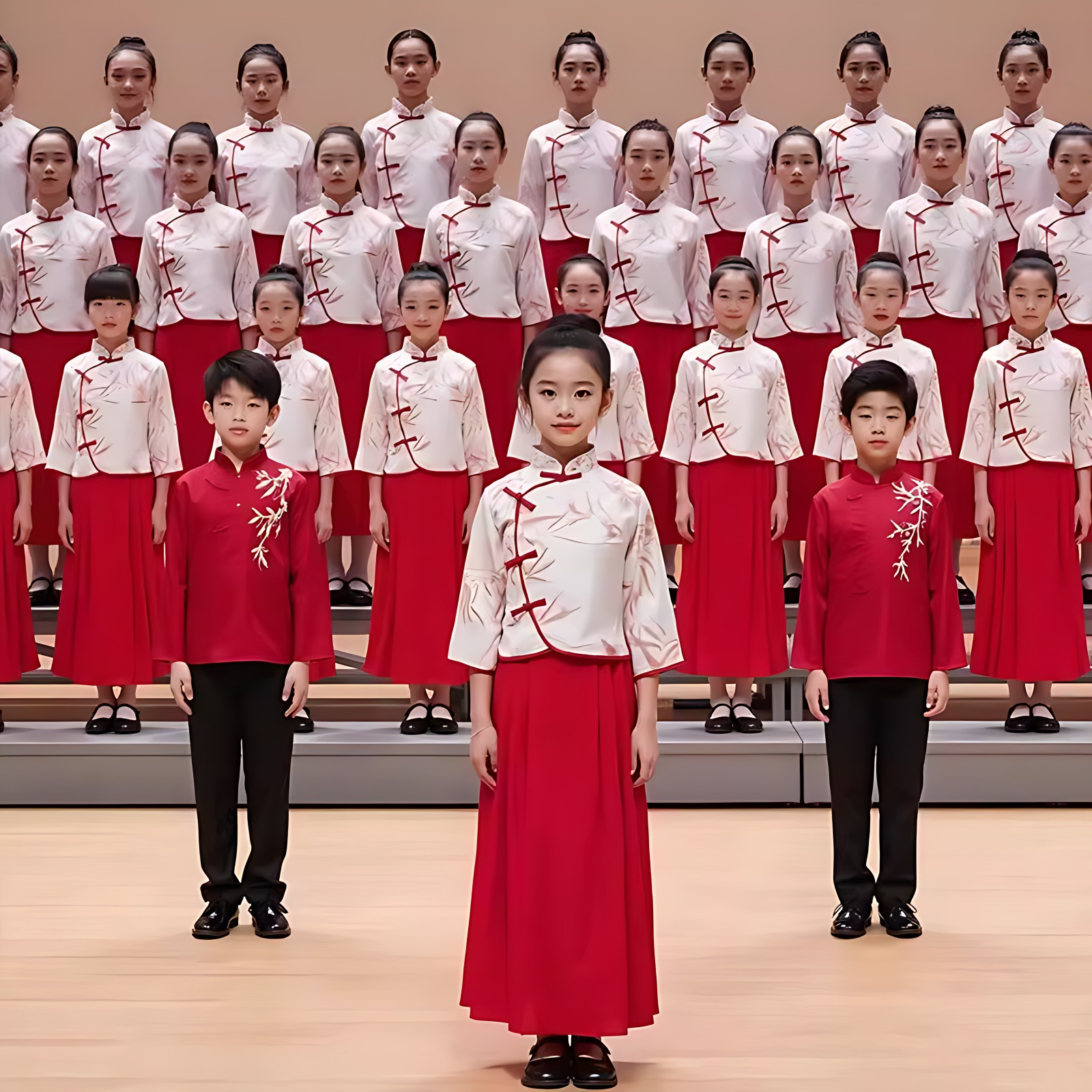 儿童演出服国风朗诵合唱服装