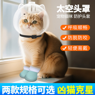 透气猫咪太空头罩防舔防抓防咬