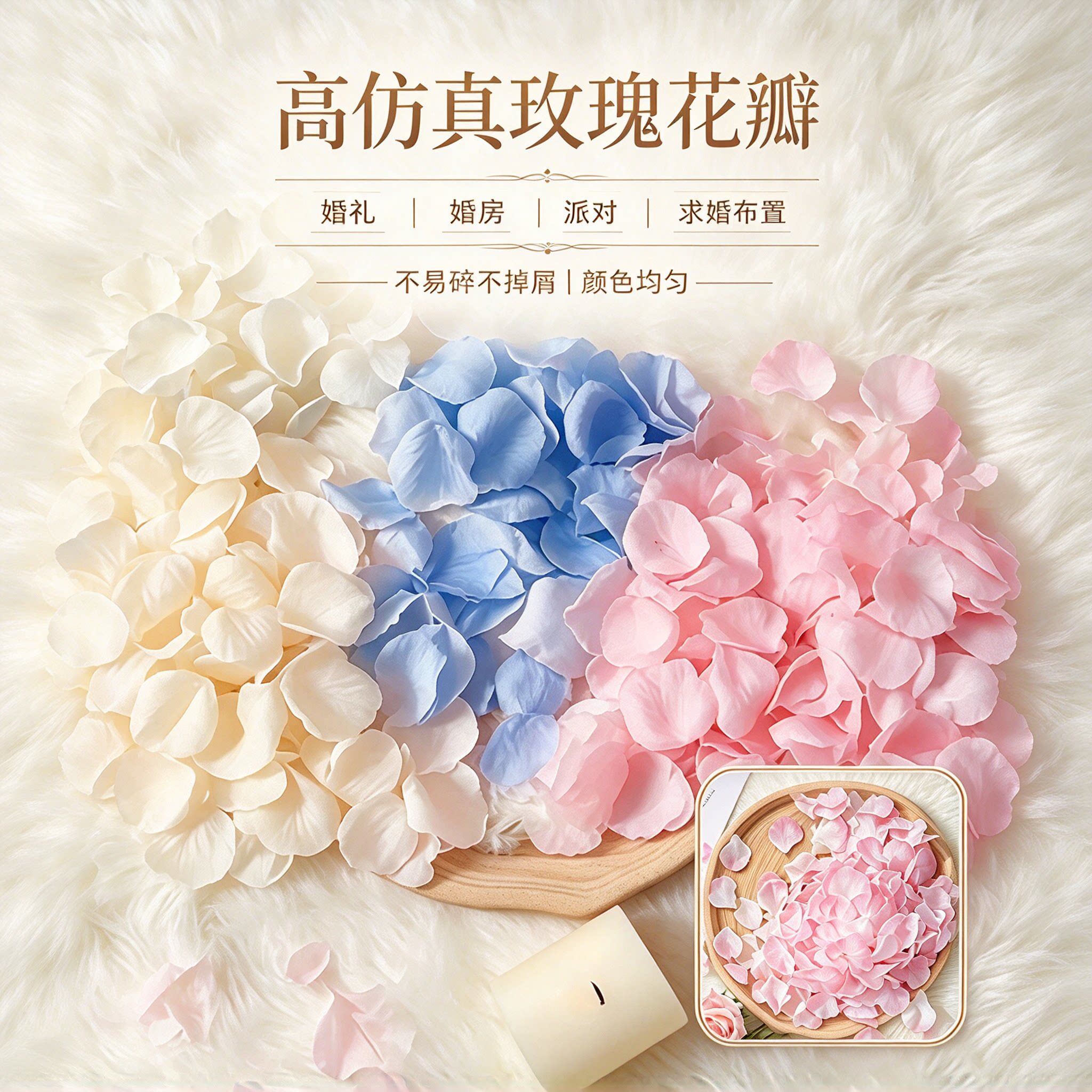 情人节求婚粉色仿真玫瑰花瓣