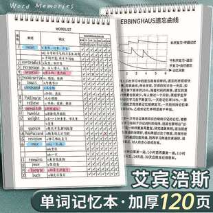 英语单词本记忆艾宾浩斯记忆曲线大学生考研默写记背生词纸笔记本