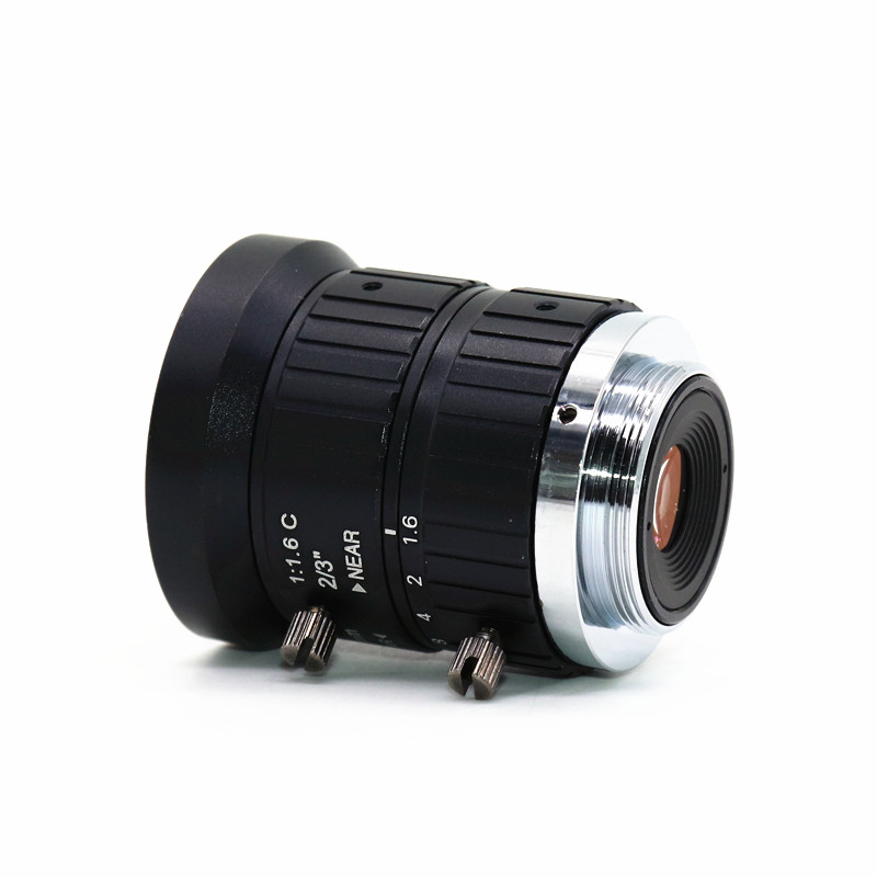 机器视觉500万像素定焦5mm高清工业相机镜头手动光圈C口2/3无畸变