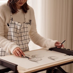 丰丰复古专业实木油画架落地式丙烯水彩素描绘画板支架平立两用全