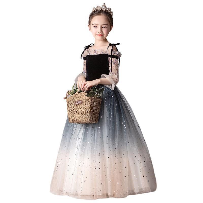 六一儿童节主持人礼服女初中生女孩朗诵演出服森系礼服女童公主裙