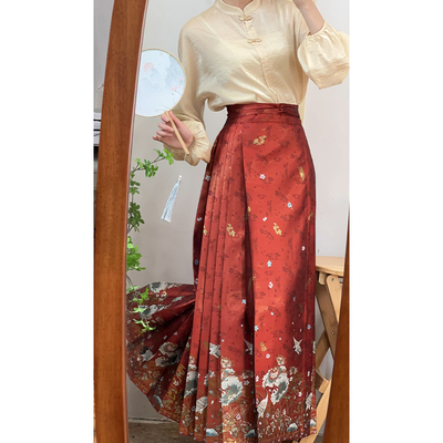 醉雨朵【芦池小景】明制新中式马面裙套装日常可穿汉服女2023新款