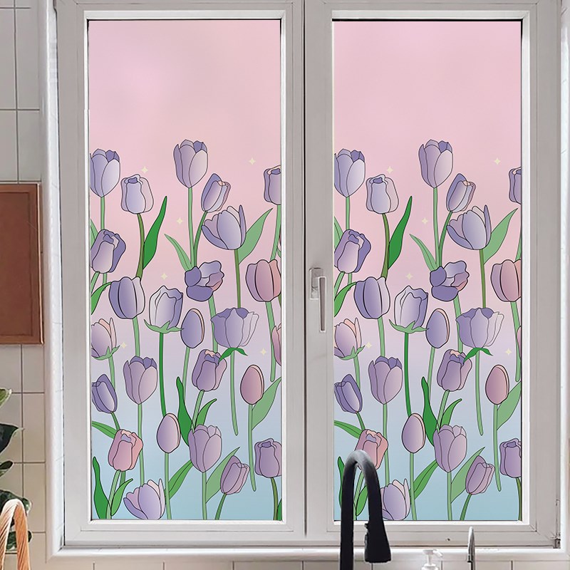 卫生间窗户贴纸防窥防走光遮光窗膜静电贴透光不透明几何玻璃贴纸