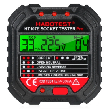 华博新款英规HT107E插座测试仪