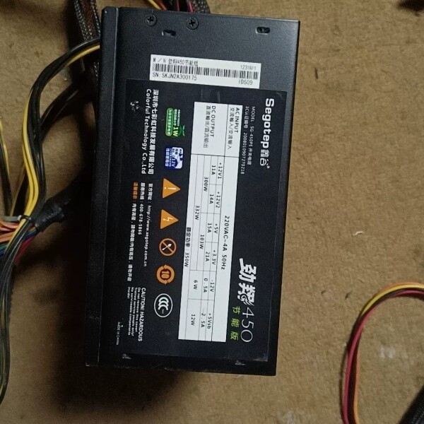 鑫谷劲翔450静音版电源额定功率350W 实物图 功能完好。