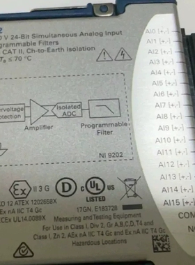 NI 9202模块，16通道±10V 24位模拟输入，带可编