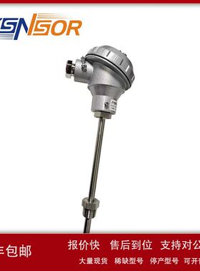 ZYSNSOR K型热电偶0-800度 4-20MA 管径10mm 管长300/450mm 1/2PT