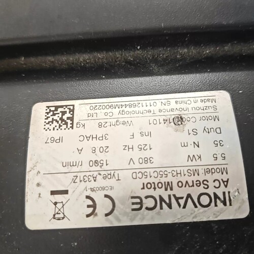 INOVANCE伺服电机，型号MS1H3-55C15CD，5