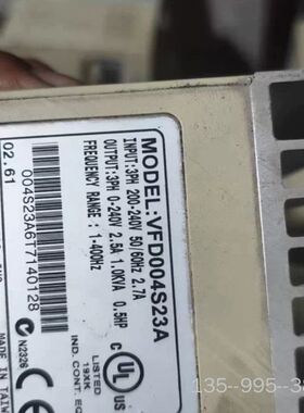 台达变频器VFD004S23A，0.4kW功率，230V三相详谈