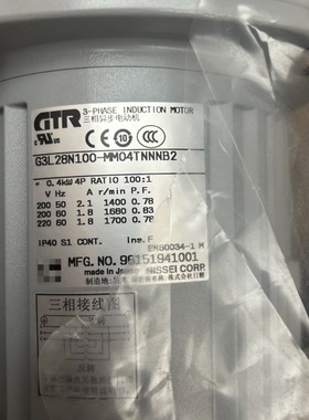 GTR日精齿轮减速机 G3L28N100-MM04TNNNB