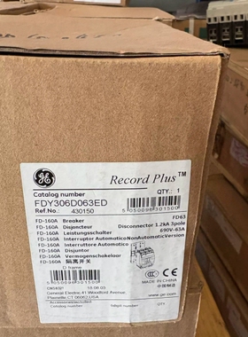 GE Record Plus断路器FDY306D063ED、