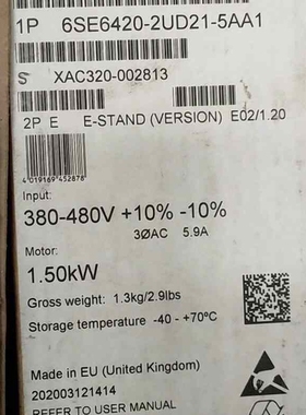 MM420变频器.6SE6420-2UD21-5AA1议价