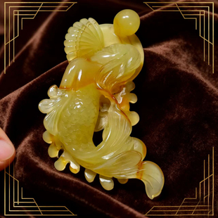 岫玉辽阳花玉鱼美人