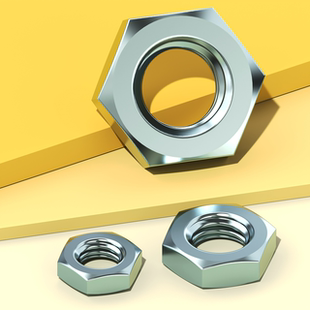 镀锌国标六角薄螺母扁螺帽薄型细牙螺丝帽M3M4M5M6M8M10M12M16M20