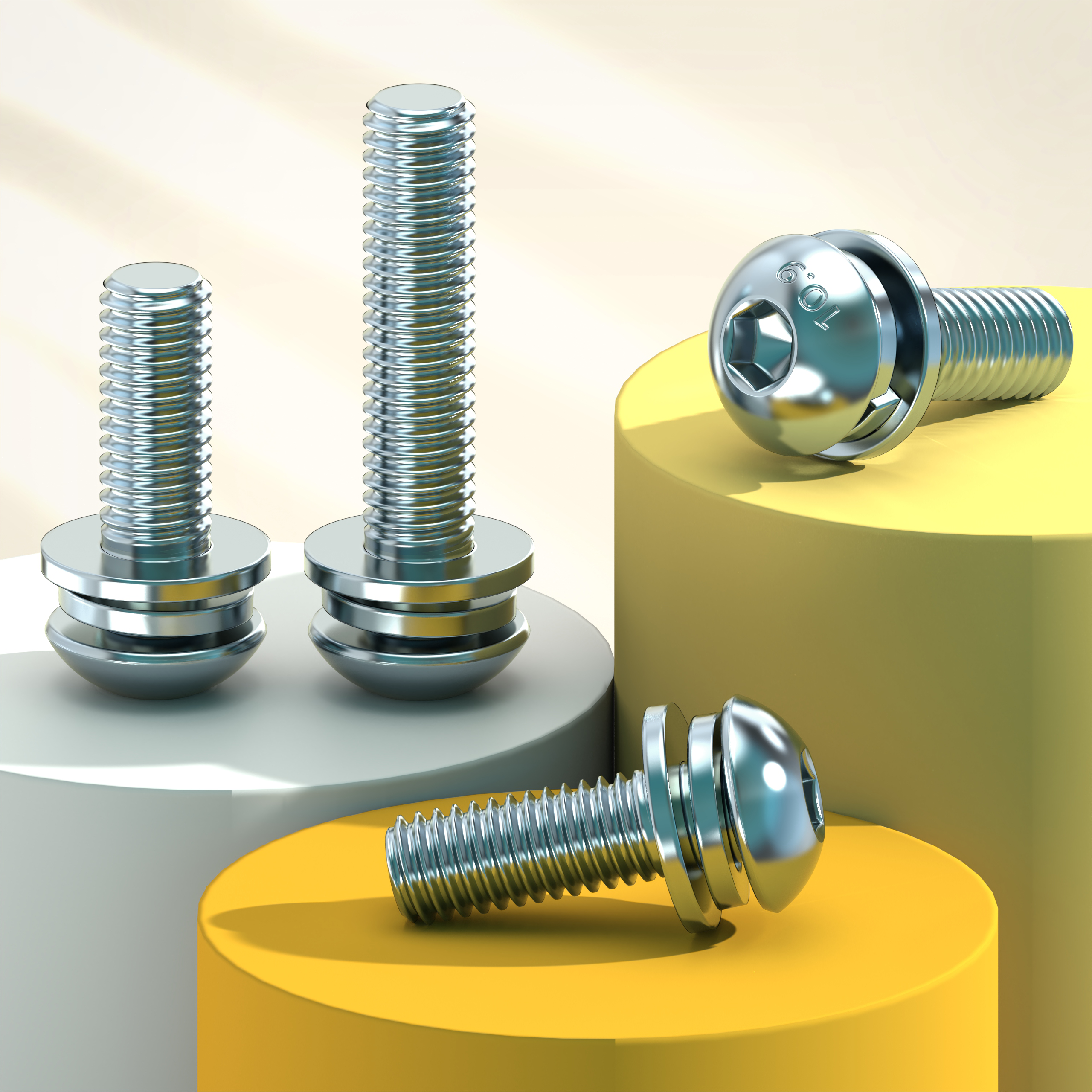 镀锌半圆头内六角平弹垫三组合