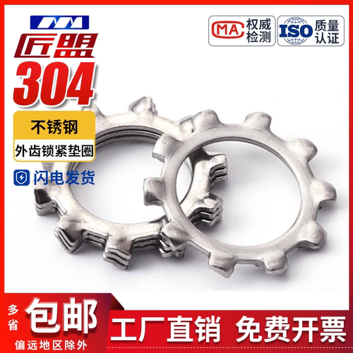 304不锈钢GB/T862.1外齿形垫片