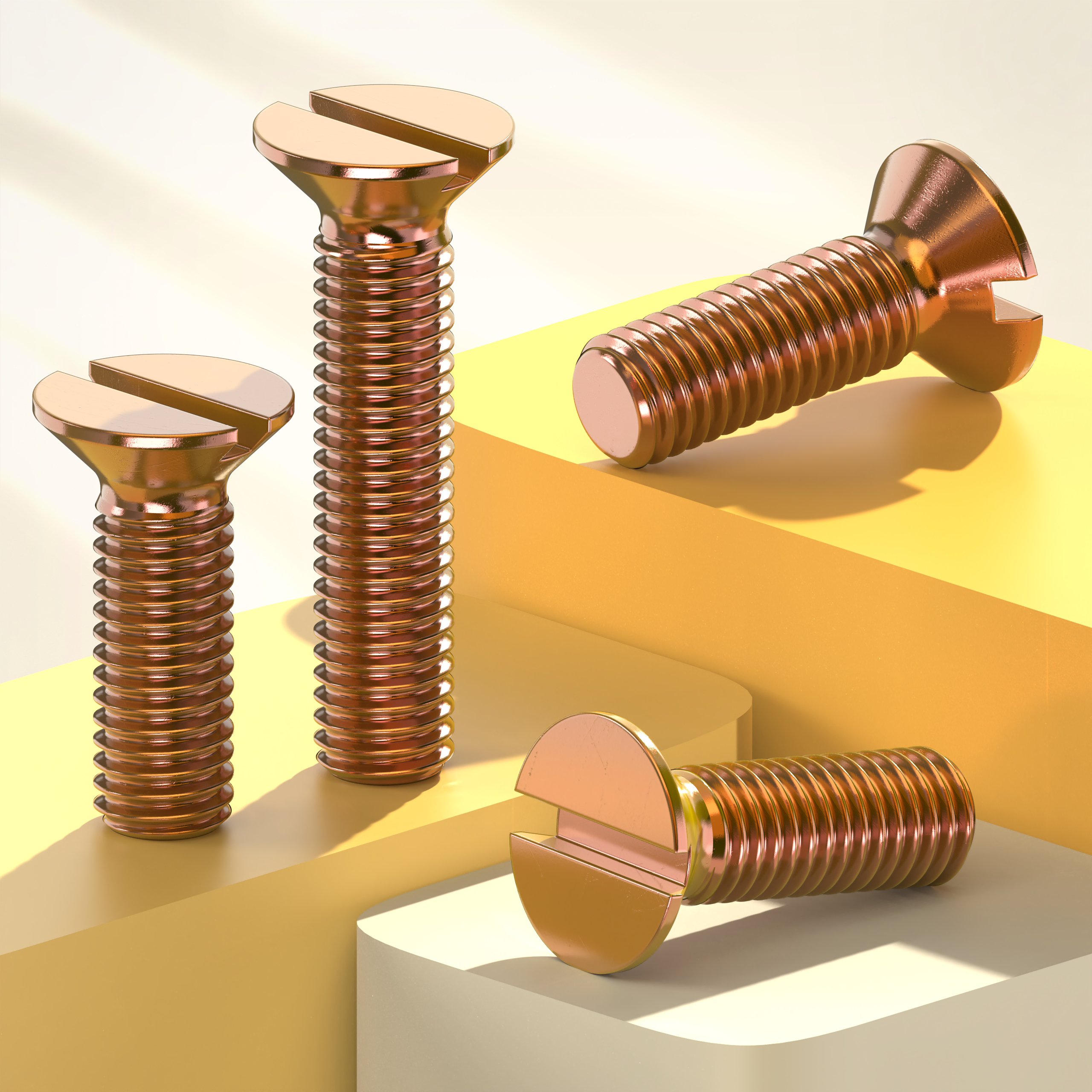 GB68厂标彩锌4.8级开槽沉头螺丝