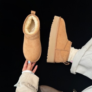 LittleFish ｜【厚底mini】羊皮毛一体雪地靴增高周冬雨同款