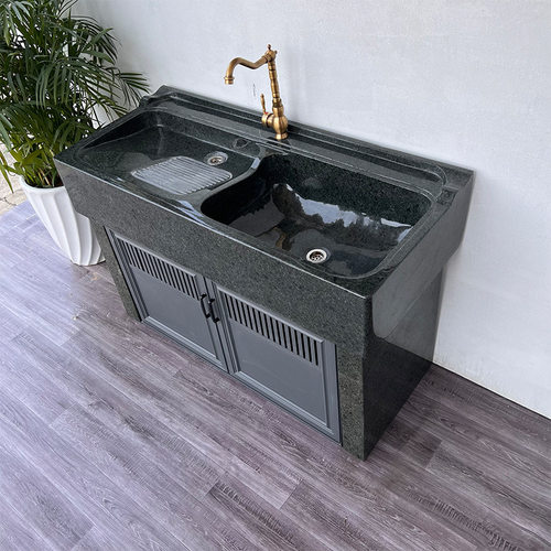 室外石材洗衣台带搓衣板阳台大理石洗衣池一体石头洗衣槽户外庭院