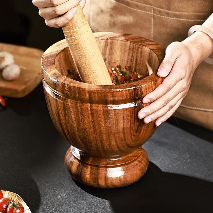 泰国相思木舂桶商用木臼擂钵凉拌舂鸡脚捣蒜罐捣中药罐家用捣碎器