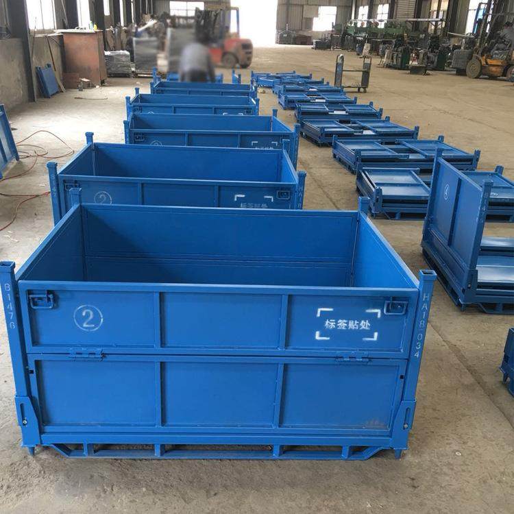 折叠金属周转箱一面开半门可堆垛汽配铁板箱承载1500kg钢制料箱,商业/办公家具,仓储货架,淘宝优惠券,粉丝福利购,淘宝优惠卷