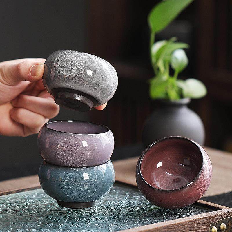 汝窑冰花主人杯黑铁胎单杯开 片个人专用茶杯陶瓷品茗杯冰裂釉家,餐饮具,茶杯,淘宝优惠券,粉丝福利购,淘宝优惠卷