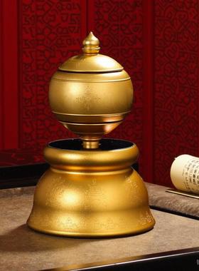 车载太阳能转轮电动转筒中控台转轮家用汽车桌面摆件小巧八吉祥