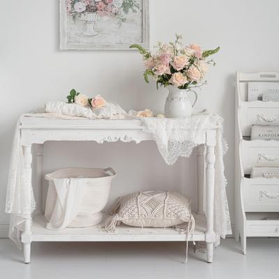 润家家居法式轻奢斗抽屉柜首饰柜白色欧式玻璃翻盖卧室少女梳妆台