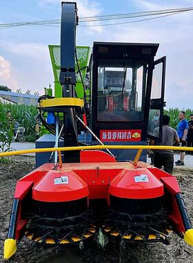 新款180马力履带圆盘式玉米秸秆皇竹草收割打捆包膜一体机